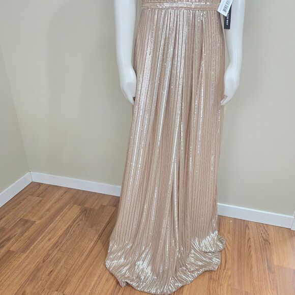 Adrianna Papell Weddington Way Gown Sz 8 Isabelle Sequin Gold Formal Evening NWT - Picture 4 of 16